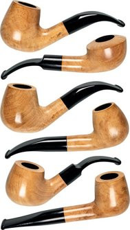 Pipe JEAN CLAUDE natural polished, assorted, acrylic mouthpiece