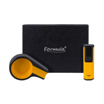 Formula cigar ashtray + lighter yellow