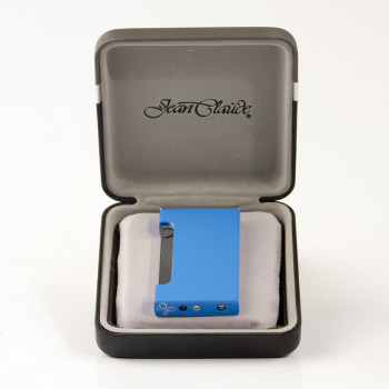 JEAN CLAUDE Jet lighter "Flat Flame", blue matt/chrome