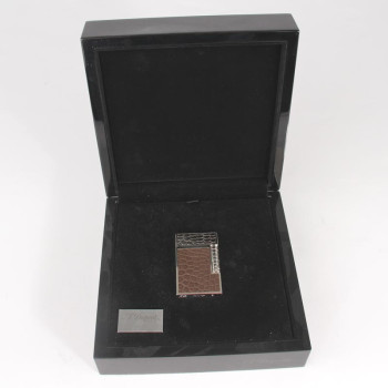 DUPONT cigar lighter, crocodile leather