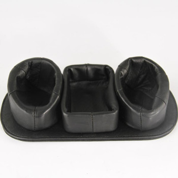 Black leather pipe stand