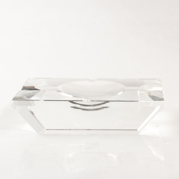 Cigar ashtray, crystal glass/rectangular, 4 shelves