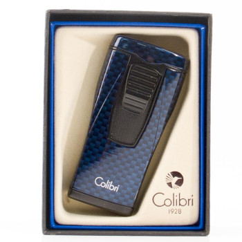 Colibri Cigarrenfeuerzeug "MonacoII"Carbondesign blau