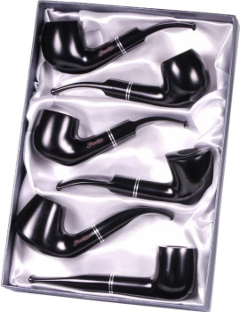 Pipe PASSATORE "Allegro" black, assorted acrylic mouthpiece