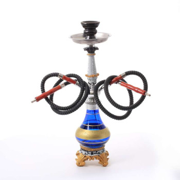 Hookah Modern Shisha "Iped" blue/gold 2er/48cm