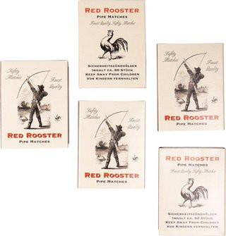 Red Rooster pipe wood matches, sulfur-free, 60 pieces