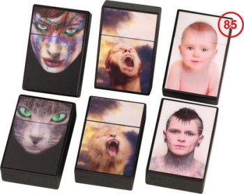 Cigarette box, black plastic "Morph", assorted, 85mm