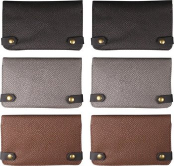 Leather bag with roll-up closure, colorful, 17 cm