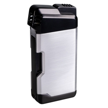 PASSATORE "Henry" pipe lighter, chrome satin/black