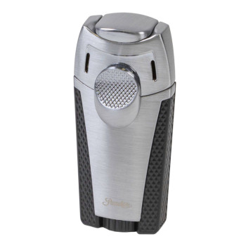 PASSATORE 2-Flame Jet Cigar Lighter "Ryan" chrome sat./black