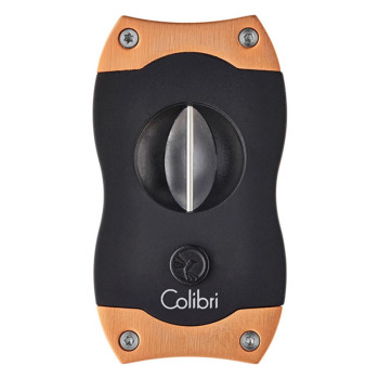 COLIBRI cigar cutter "V-Cut" notch, black/rose gold, 23mm