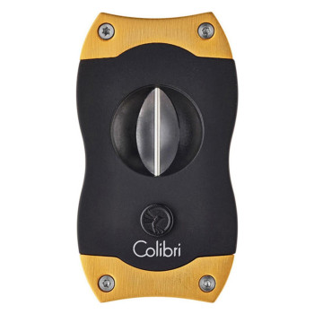 COLIBRI cigar cutter "V-Cut" notch, black/gold, 23mm