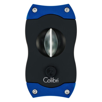 COLIBRI cigar cutter "V-Cut" notch, black/blue, 23mm