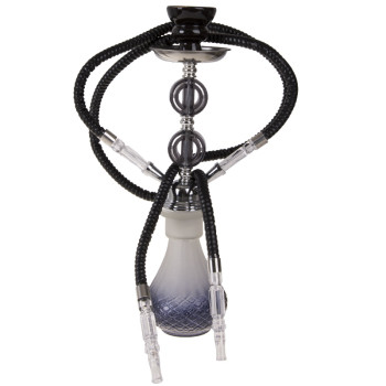 Hookah water pipe 36 cm 2-pack black in aluminum case