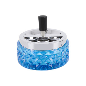 Glass ashtray ZORR, blue, 11.9 cm