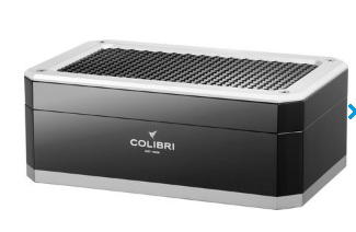COLIBRI Humidor "Rally" black/silver for approx. 100 cigars