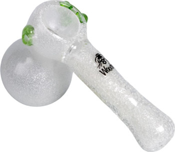 Woodoo glass pipe "Bubbler" transp. Glow in the dark 12.7cm