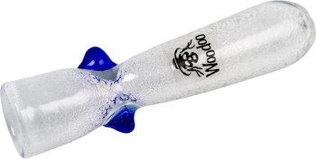 Woodoo glass pipe One Hitter transp. Glow in the dark, 7.6cm