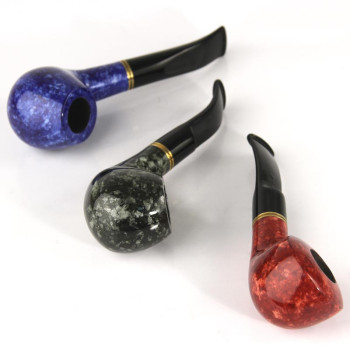 Pipe Jean Claude, multicolored marbled, assorted, glossy; acrylic ring