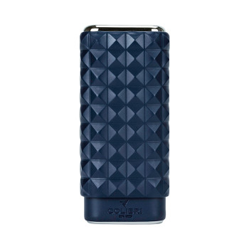 COLIBRI "Quasar" Cigar Sliding Case, navy blue/chrome, set of 3