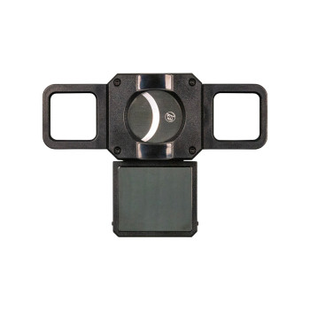  Cigar Cutter 2 in 1, black plastic, with shelf