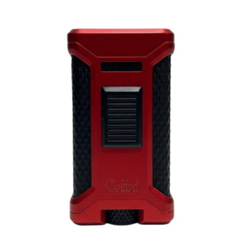 COLIBRI Zigarrenfeuerzeug "Ascari" rot/schwarz 3er-Jet-Flamme, mit Rundcutter, mit Füllstandsanzeige