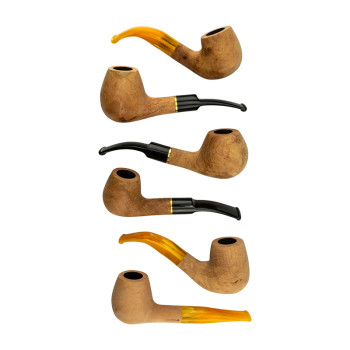 Pipe JEAN CLAUDE natural untreated, assorted, acrylic mouthpiece