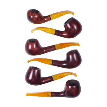 Pipe JEAN CLAUDE brown assorted, ring acrylic mouthpiece yellow