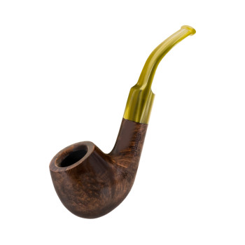 Pipe PASSATORE "Giardino" curved, brown, green acrylic mouthpiece, model 3