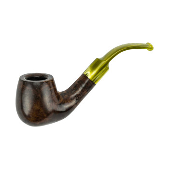 Pipe PASSATORE "Giardino" curved, brown, green acrylic mouthpiece, model 4