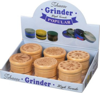 Grinder light Wood, different Designs, 3-pieces set Ø55mm/H45mm