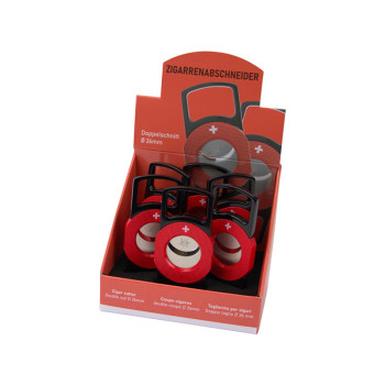 Cigars Cutter "Switzerland" black/red 26mm - 3