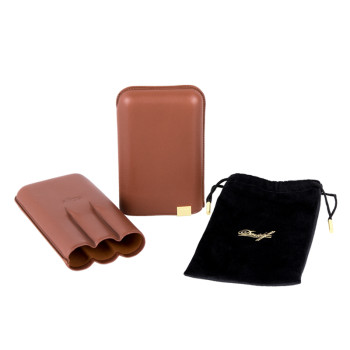 Davidoff case XL-3 brown/gold leather - 2