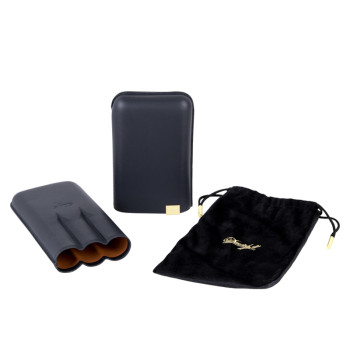 Davidoff case XL-3 blue/gold leather - 2