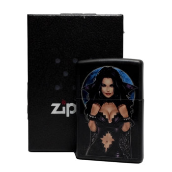 Zippo schwarz matt color "Girl Blue Moon" 60002729