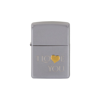 ZIPPO chrom poliert Emlem Herz "I love YOU" - 2